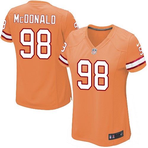 Women's Elite Clinton McDonald Nike Jersey Orange Alternate - #98 NFL Tampa Bay Buccaneers